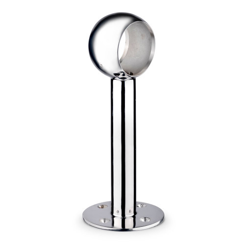 Tall Rounded Center Post Bracket - Polished Stainless Steel - 2" OD