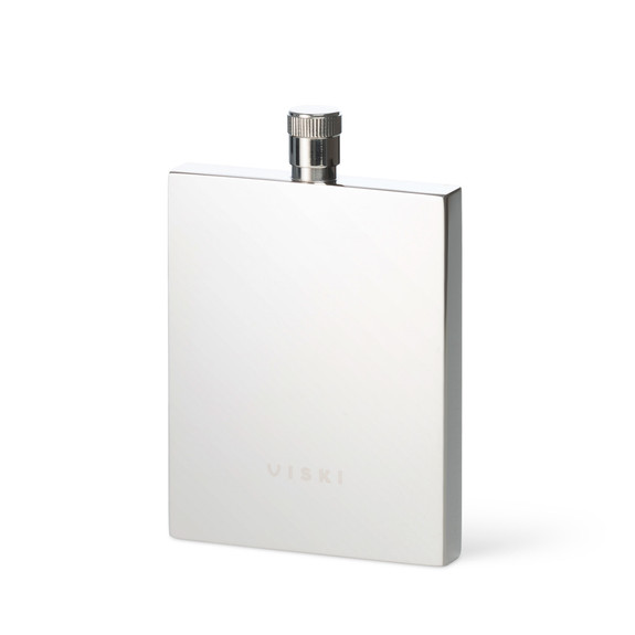 Viski Brushed Stainless Steel Slim Flask - 3 oz