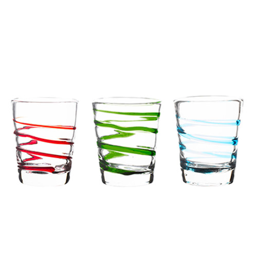 Twist Handblown Rocks Glasses - 10 oz - Set of 4