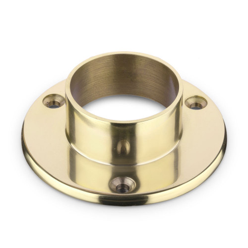 4" Wall Flange - Polished Brass - 2" OD