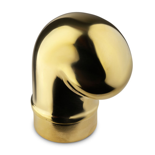 Scroll End Cap - Polished Brass - 2" OD