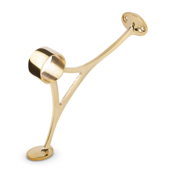 Combination Foot Rail Bracket - Polished Brass - 1.5" OD