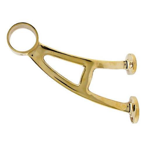 Bar Mount Foot Rail Bracket - Polished Brass - 1.5