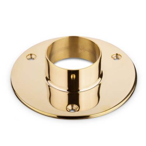 5" Heavy Duty Floor / Ceiling Flange - Polished Brass - 2" OD