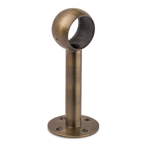 Tall Rounded Center Post Bracket - Antique Brass - 2" OD