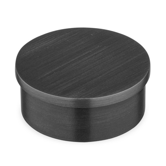 Flush Flat End Cap - Blackened Steel - 2" OD