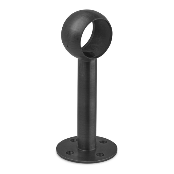 Tall Rounded Center Post Bracket - Blackened Steel - 2" OD