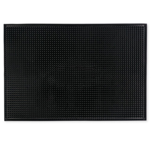 Large Rubber Bar Service Spill Mat - 18" x 12" Black