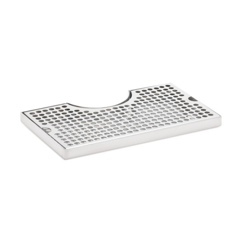 12" Surface Mount Drip Tray - Stainless Steel - No Drain - Tower Cutout