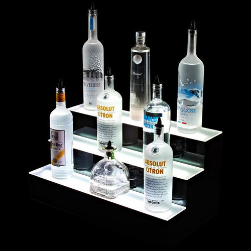 3 Tier LED Lighted Liquor Bottle Display Shelf