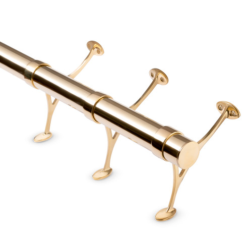 Polished Brass Bar Foot Rail Kit