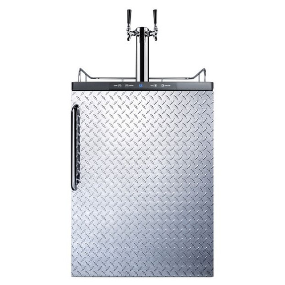 Summit Under Counter Kegerator- Double Faucet- Diamond Plate