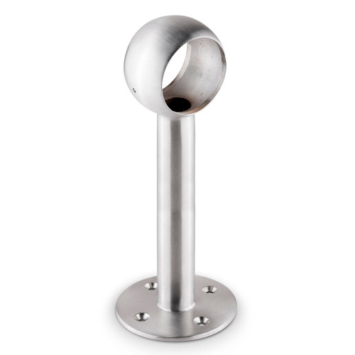 Tall Rounded Center Post Bracket - Brushed (Satin) Stainless Steel - 2" OD