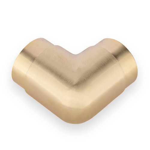 Flush Elbow Fitting 90 Degree - Brushed (Satin) Brass - 2" OD