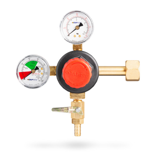 Taprite High Performance Double Gauge CO2 Regulator - Polycarbonate Bonnet